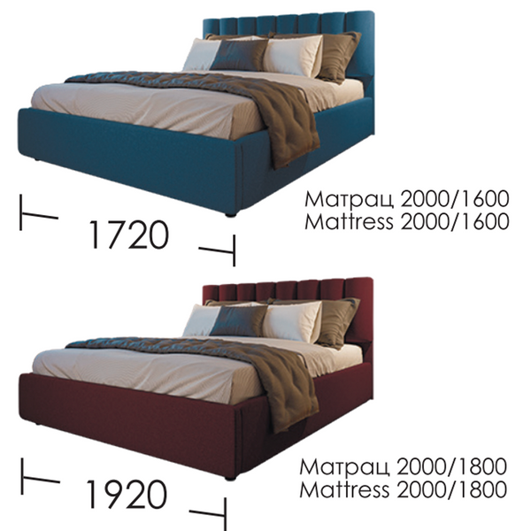 М'яке ліжко з підйомним механізмом Монро (90x200) UMA-Monro фото