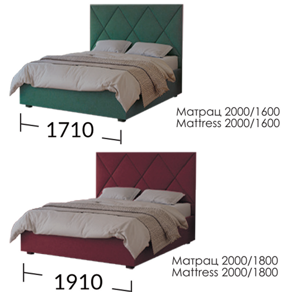 Мягкая кровать с подъемным механизмом Дели (90x200) UMA-Deli фото